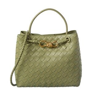 Tiffany & Fred Paris Woven Leather Top Handle Messenger Bag, Brown